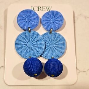 J. Crew Light and Dark Blue Woven Earrings